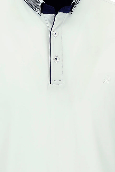 White Polo Collar Regular Fit T-shirt