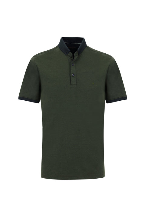 Medium Khaki Polo Collar Regular Fit T-shirt
