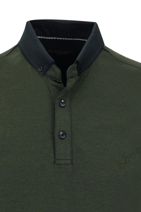 Medium Khaki Polo Collar Regular Fit T-shirt