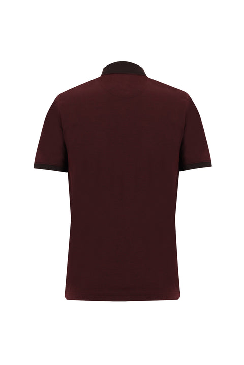 Dark Burgundy Polo Collar Regular Fit T-shirt
