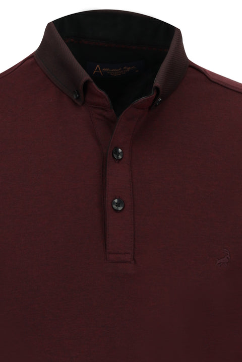 Dark Burgundy Polo Collar Regular Fit T-shirt