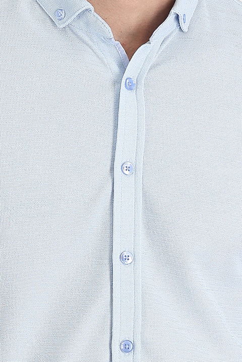 Açık Mavi Polo Yaka Regular Fit Düğmeli Tişört