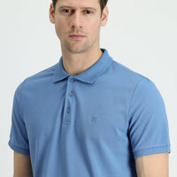 Dark Aviator Polo Collar Slim Fit Embroidered Cotton T-Shirt