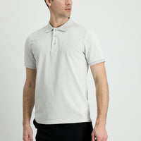Stone Embroidered Cotton T-Shirt with Polo Collar and Slim Fit