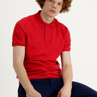 Flag Red Polo Shirt Slim Fit Printed T-Shirt