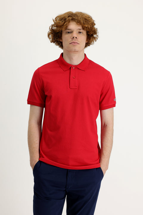 Flag Red Polo Shirt Slim Fit Printed T-Shirt