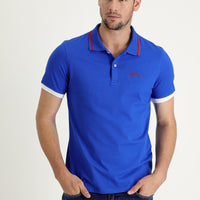 Navy Blue Polo Collar Slim Fit Narrow Cut T-Shirt