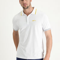 White Polo Collar Slim Fit T-shirt