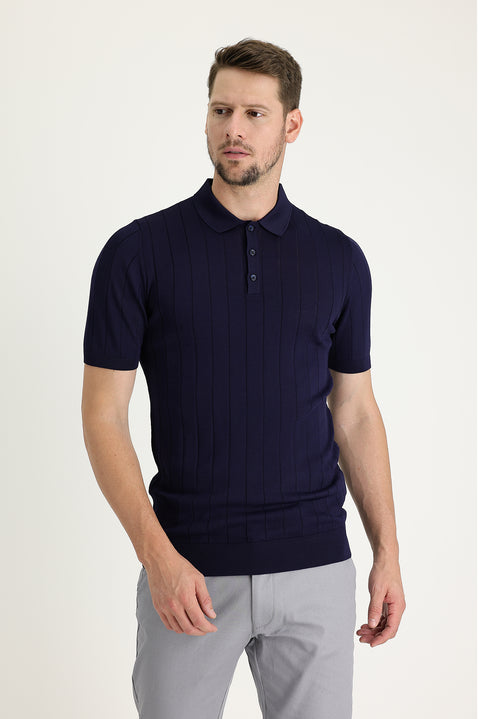 Dark Navy Polo Shirt Slim Fit T-Shirt