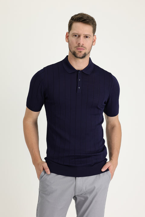 Dark Navy Polo Shirt Slim Fit T-Shirt