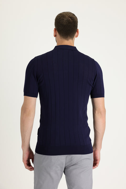 Dark Navy Polo Shirt Slim Fit T-Shirt
