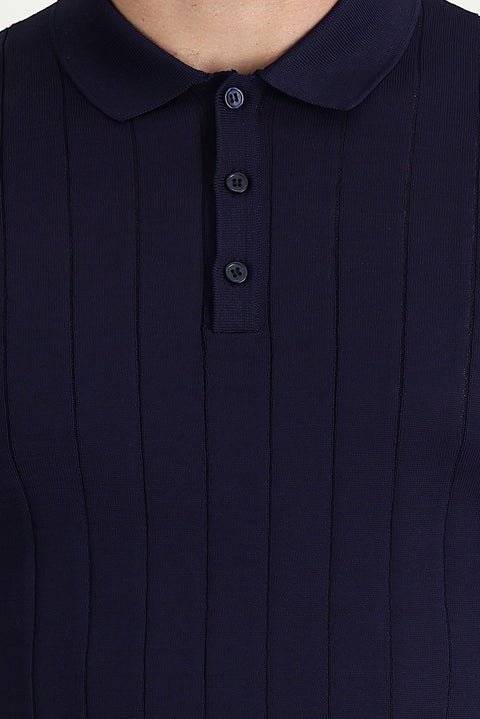 Dark Navy Polo Shirt Slim Fit T-Shirt
