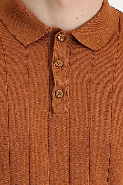 Cinnamon Polo Collar Slim Fit T-shirt