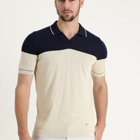 Medium Navy Polo Collar Slim Fit T-shirt