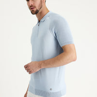 Light Blue Polo Shirt with Pattern