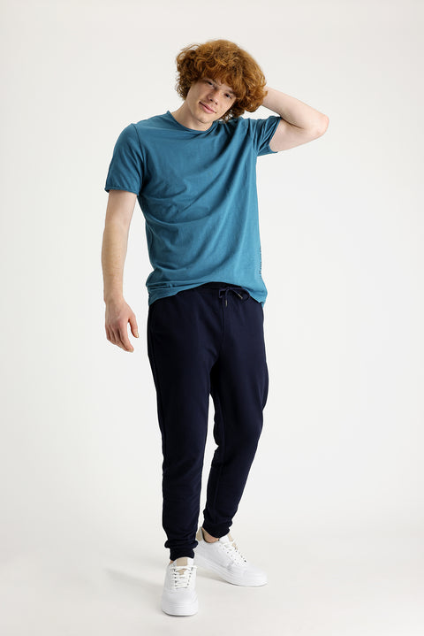 Medium Navy Slim Fit Cotton Sweatpants