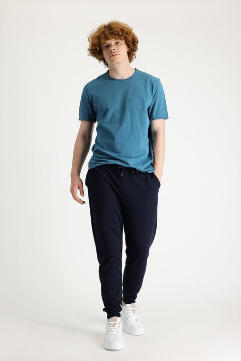 Medium Navy Slim Fit Cotton Sweatpants