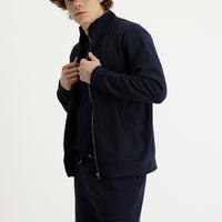 Medium Navy Semi-Turtleneck Zip-Up Sweatshirt