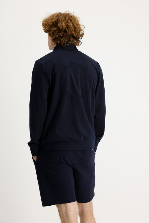 Medium Navy Semi-Turtleneck Zip-Up Sweatshirt