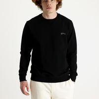 Black Crew Neck Slim Fit Printed Sweatshirt