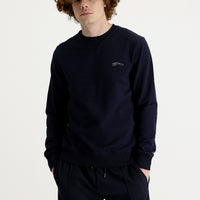 Medium Navy Crew Neck Slim Fit Printed Sweatshirt