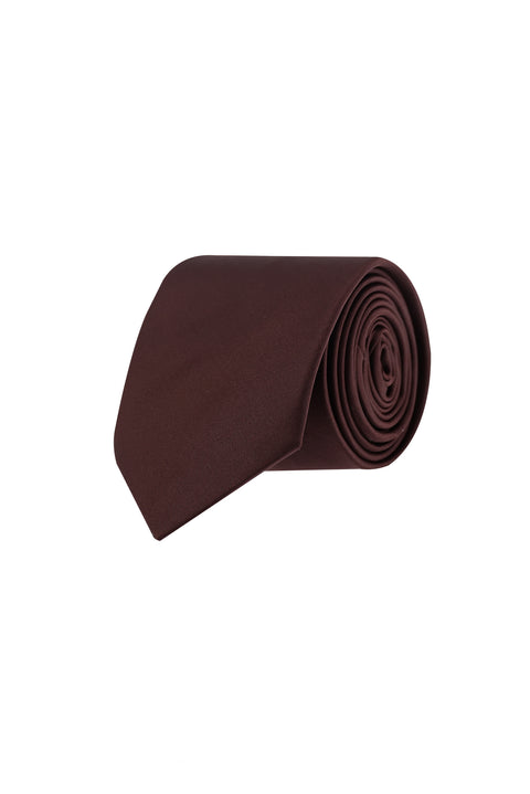 Açık Bordo Poly Düz Kravat