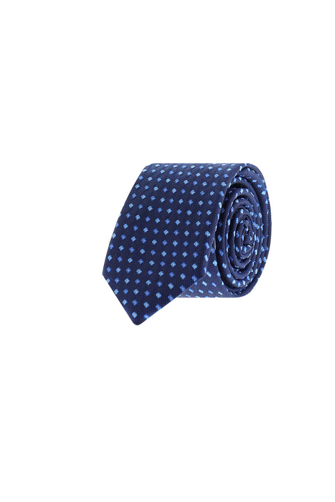 Medium Navy Patterned Tie