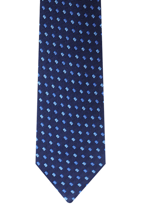 Medium Navy Patterned Tie