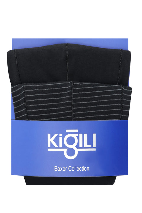 Black 2-Pack Patterned Cotton Boxer Set