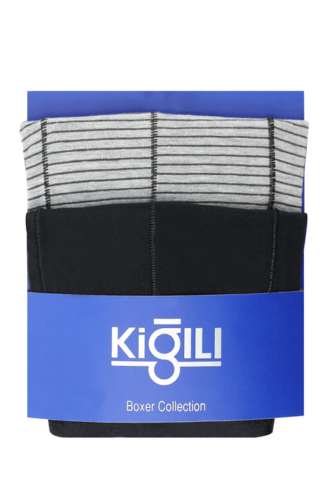 Black 2-Pack Patterned Cotton Boxer Set