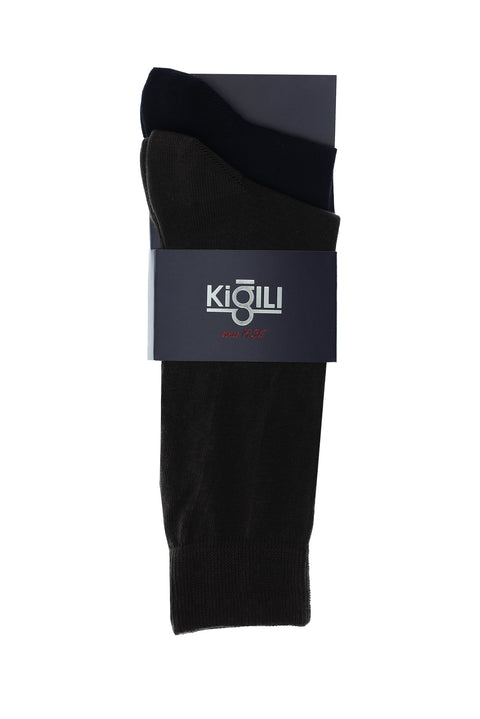 Medium Brown 2-Pack Plain Socks
