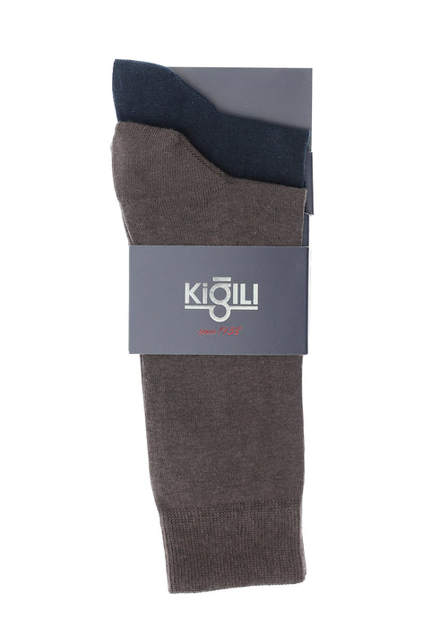 Medium Brown 2-Pack Plain Socks