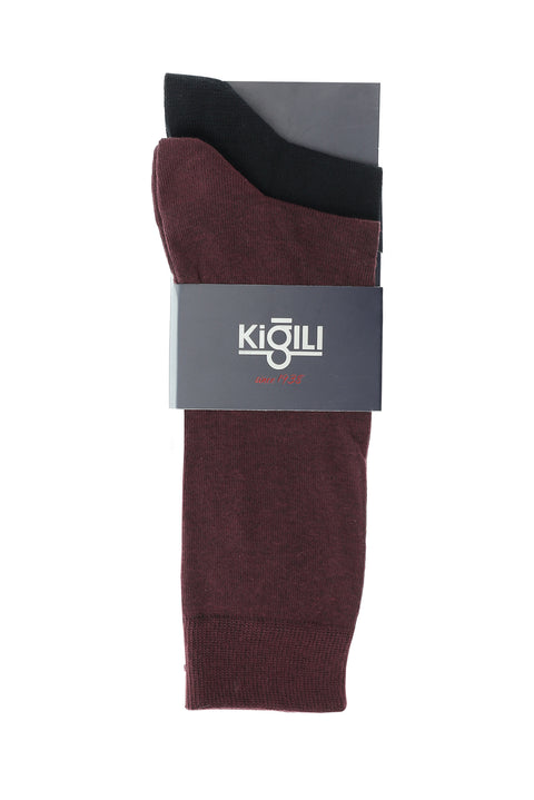 Light Burgundy 2-Pack Plain Socks Set