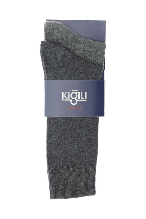 Medium Anthracite 2-Pack Plain Socks