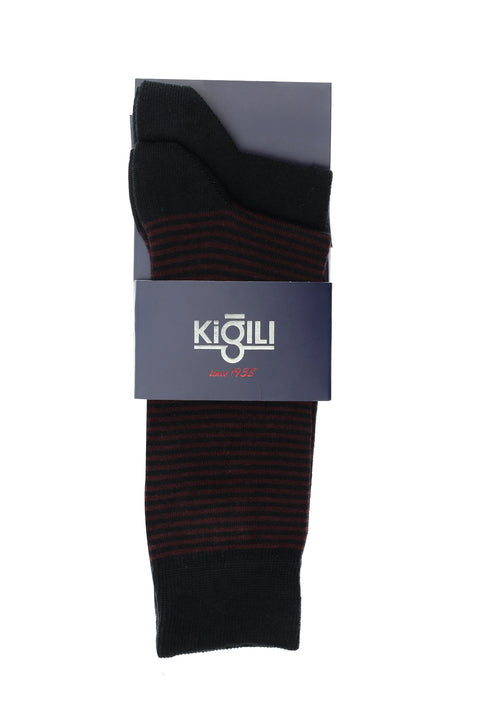 Black 2-Pack Cotton Patterned Socks