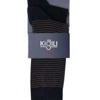 Medium Navy Blue 2-Pack Cotton Patterned Socks
