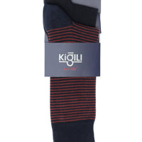 Medium Navy Blue 2-Pack Cotton Patterned Socks