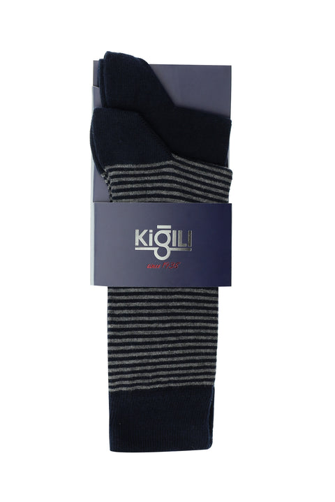 Dark Navy Blue 2-Pack Patterned Socks