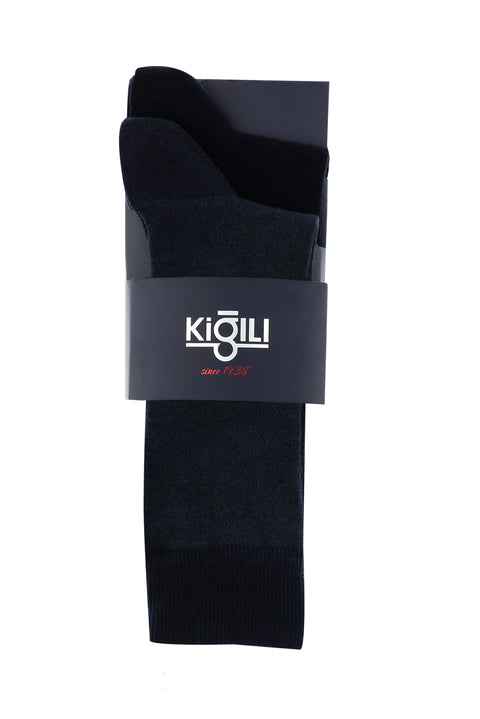 Medium Navy Blue 2-Pack Patterned Socks