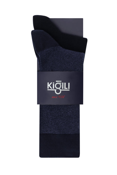 Medium Navy Blue 2-Pack Patterned Socks