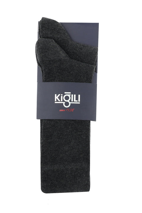 Medium Anthracite 2-Pack Patterned Socks