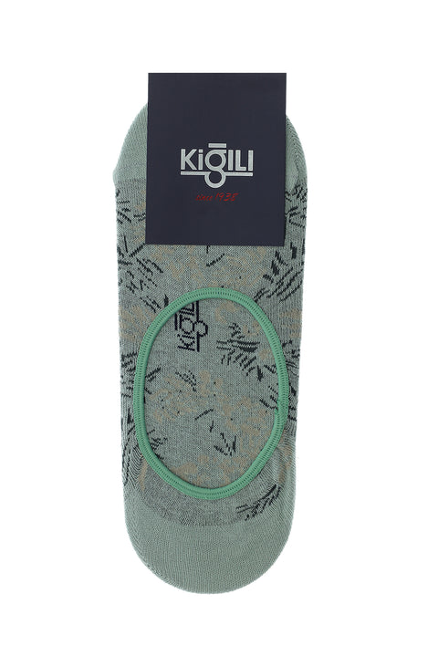 Aqua Green Single Loafer Patterned Cotton Socks