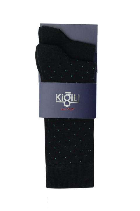 Dark Black 2-Pack Patterned Socks