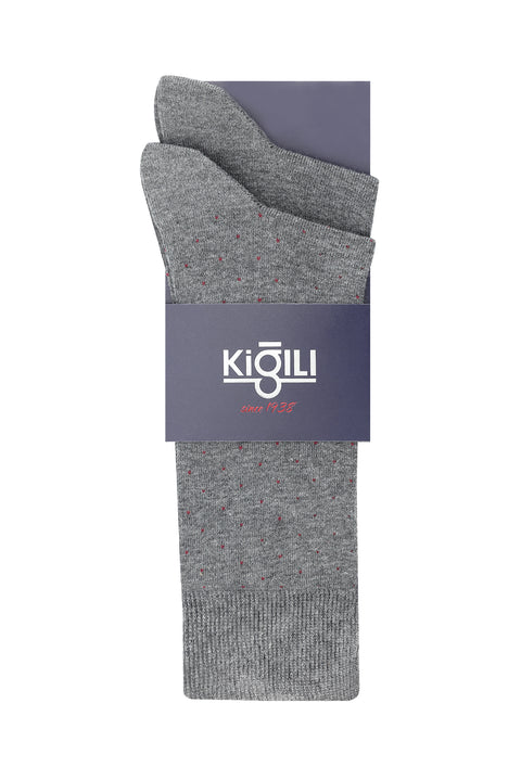 Medium Gray 2-Pack Patterned Socks