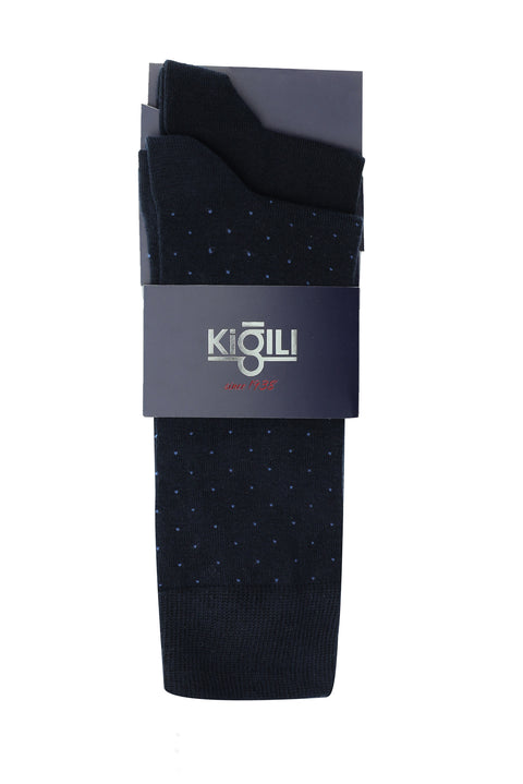 Light Navy Blue 2-Pack Patterned Socks