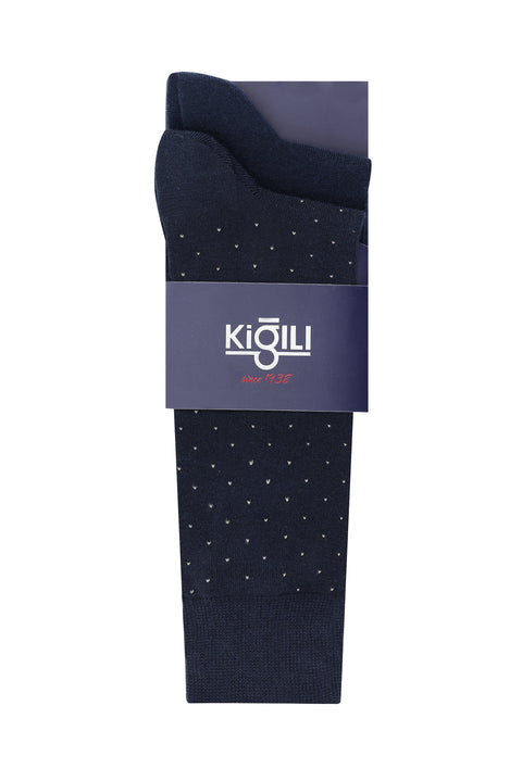 Medium Navy Blue 2-Pack Patterned Socks