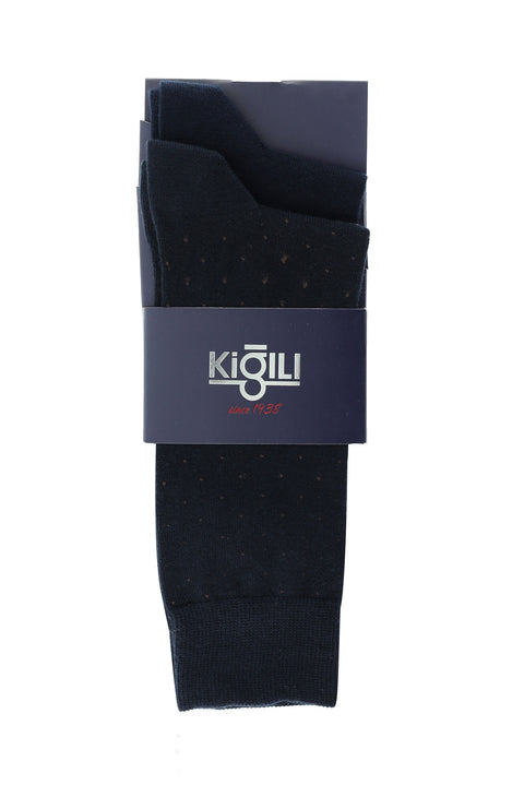 Medium Navy Blue 2-Pack Patterned Socks