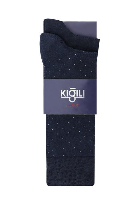 Dark Navy Blue 2-Pack Patterned Socks