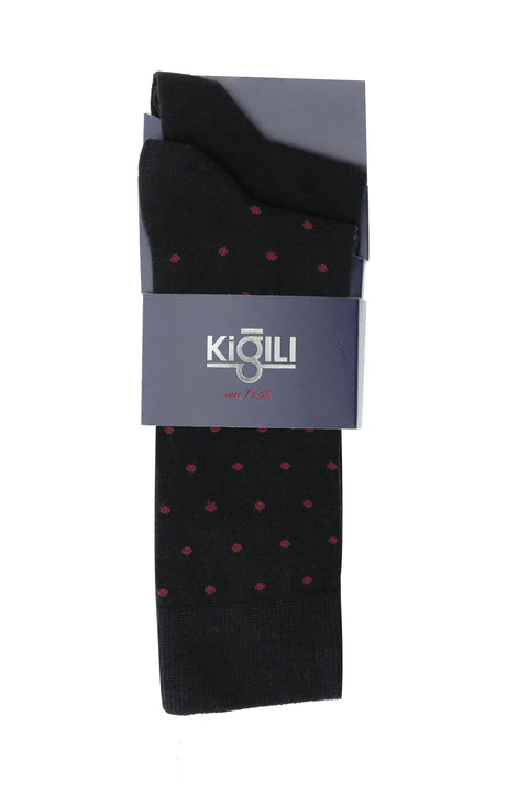 Dark Black 2-Pack Cotton Patterned Socks