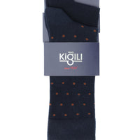 Dark Navy Blue 2-Pack Cotton Patterned Socks